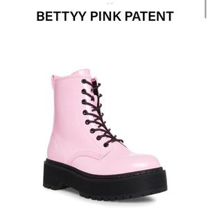 Never worn - Pink Patent Leather “Bettyy” Boots size 7.